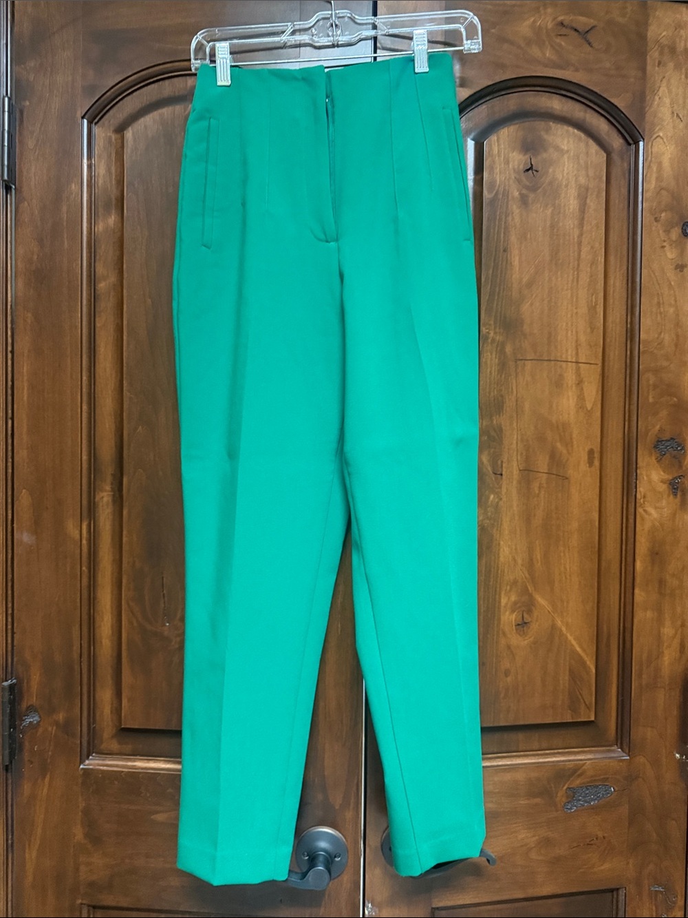 Zara Emerald Green High-Waisted Trousers